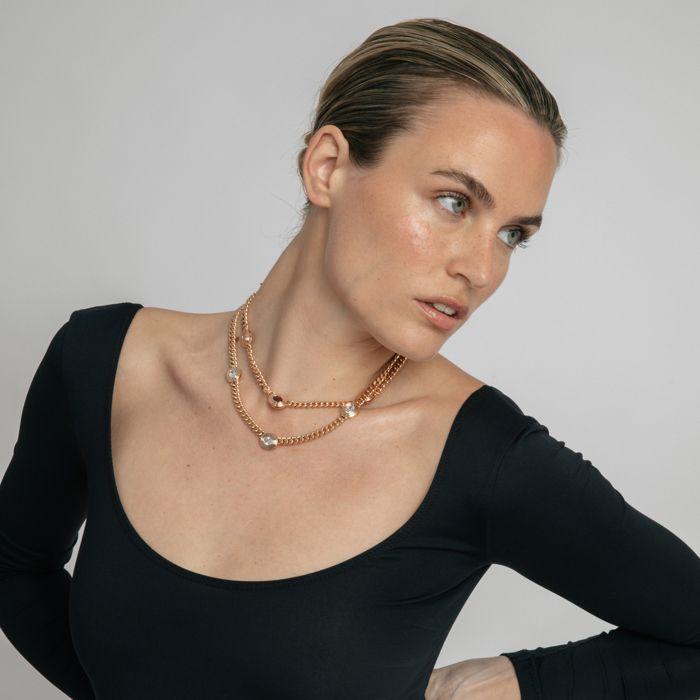 Collier - LUXENTER - Odray - Zircone brillante - Fini or jaune 18 carats - Alliage métallique