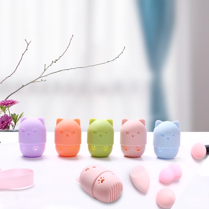Silicone Makeup Sponge Holder - Moisture & Dust-Proof Storage Box