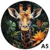 Wooden Jigsaw Puzzle for Adult And Kid Toy Elephant, Wolf Wooden Animal Puzzle Round Educational Toys Festival Gift
