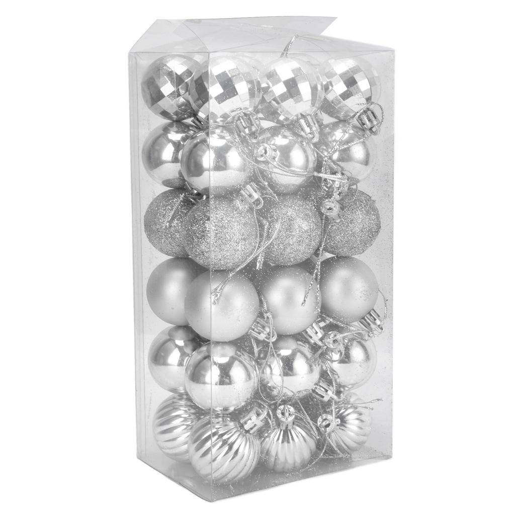 36Pcs Christmas Tree Ornaments Shatterproof Hanging Decorations Xmas Pendant for Festival Holiday Party