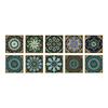 10-Pack European Style Floral Tile Wall Stickers for Living Room and Bathroom - Self-Adhesive PVC Crystal Film