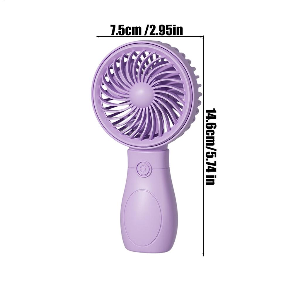 Mini Handheld Fan 3-Speed Strong Wind USB Rechargeable Long Lasting Portable Desk Fan For Students Office Outdoor Travel Camping