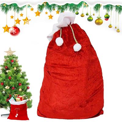 Santa Sack for Candy 27.6x19.7 Inch Christmas Cookie Drawstring Pouch Reusable Holiday Candy Bag for Favors Stocking Stuffers