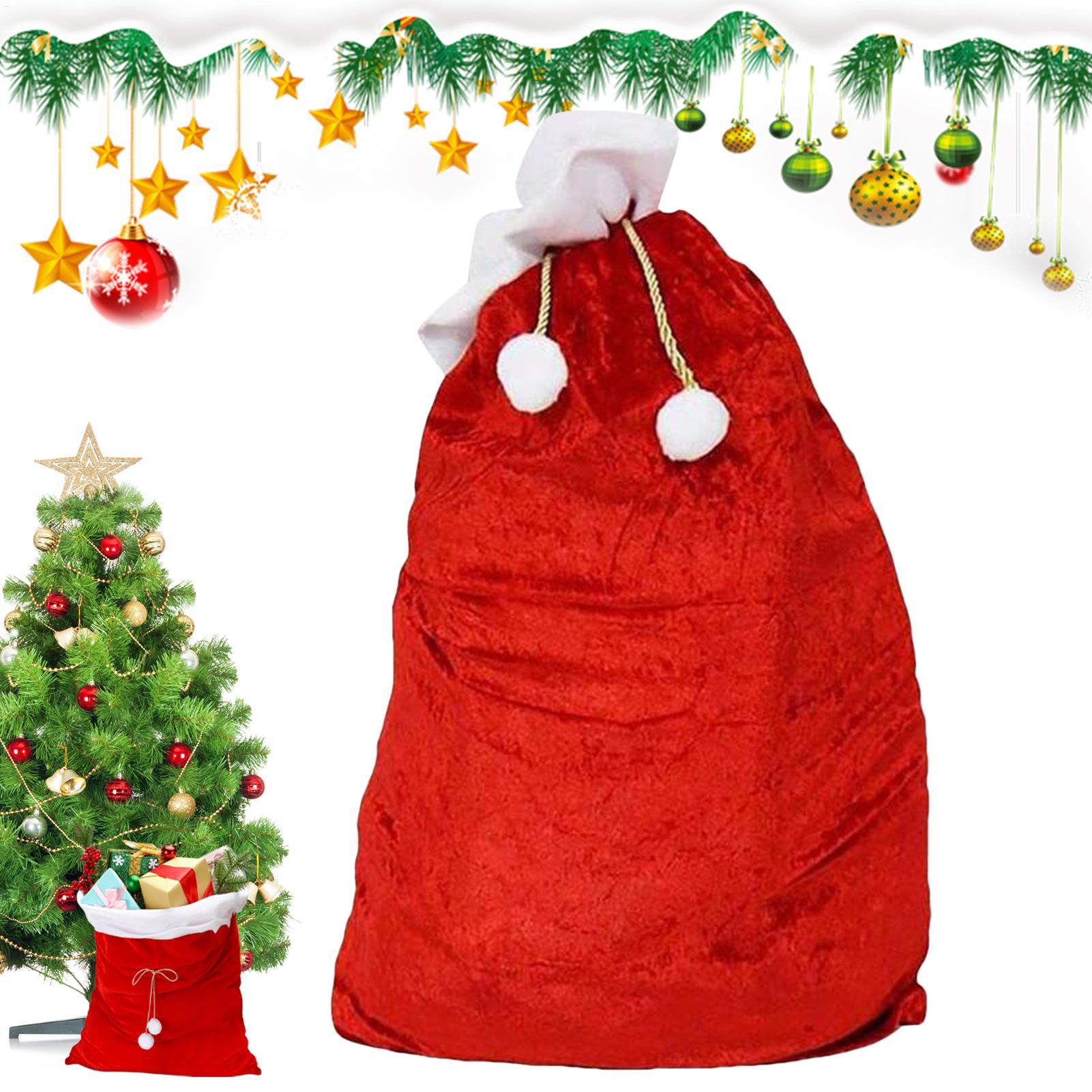 

Santa Sack for Candy 27.6x19.7 Inch Christmas Cookie Drawstring Pouch Reusable Holiday Candy Bag for Favors Stocking Stuffers Santa Sack красный