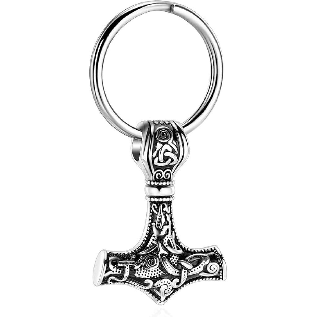 shajwo Mjolnir Thors Hammer Urn Necklace for Ashes for Men Celtic Nordic Viking Cremation Jewelry for Women Keepsake Memorial Ashes Pendant