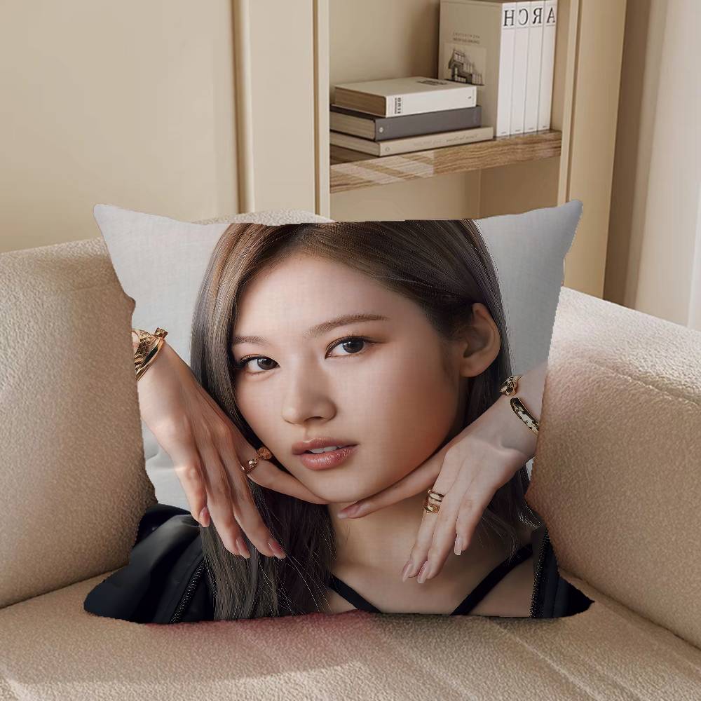 

S-Sana TwiceS Pillow Case Removable Washable Cushion Cover – All-Season Soft Linen 12x12Inch