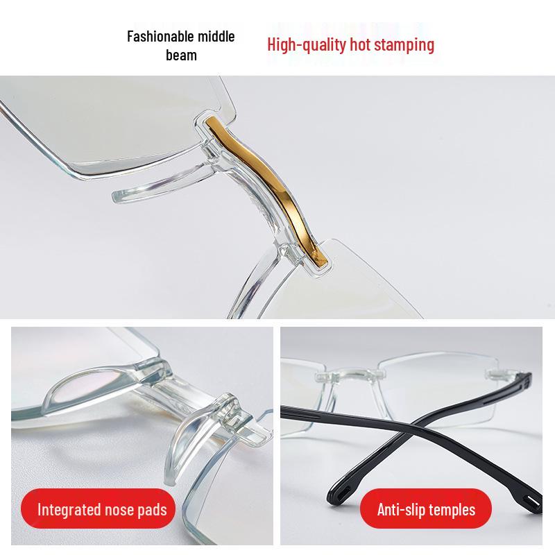 Hot-Selling Black Tech Anti-Blue Light Diamond-Cut Autofocus Reading Glasses