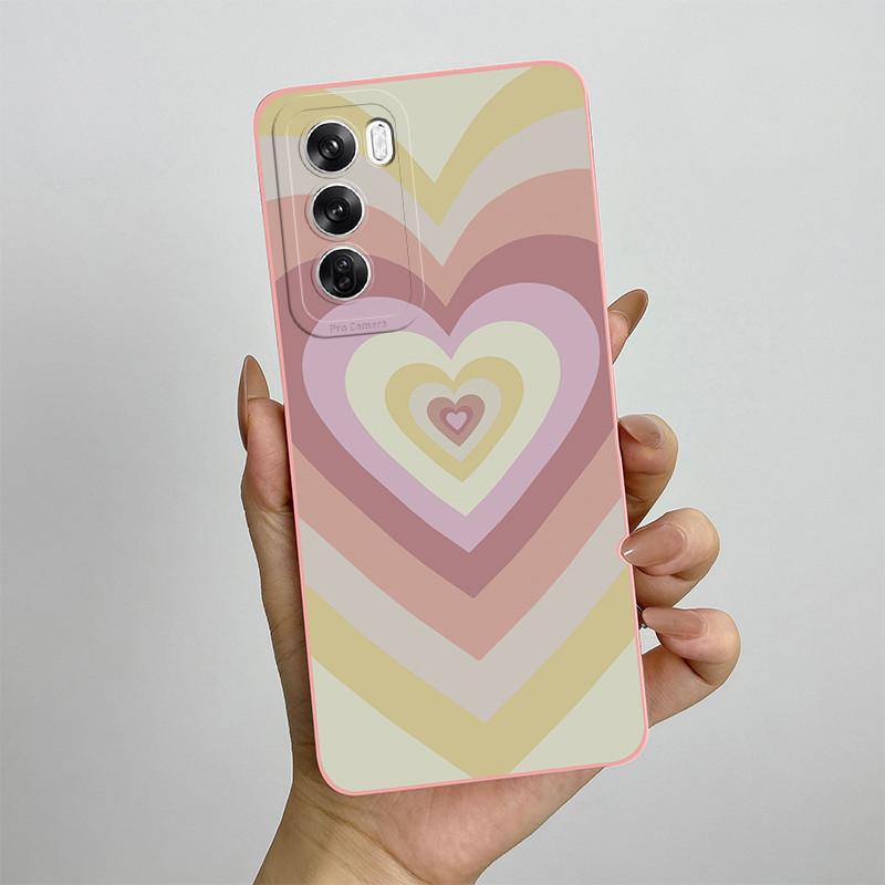 For OPPO Reno 12 CPH2625 Reno12 Pro Phone Case 12pro 5G CPH2629 Love Heart Silicone Soft Shockproof Back Cover Protective Shell