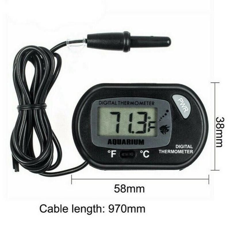 Lcd Digital Fish Tank Reptile Aquarium Water Meter Thermometer Temperature