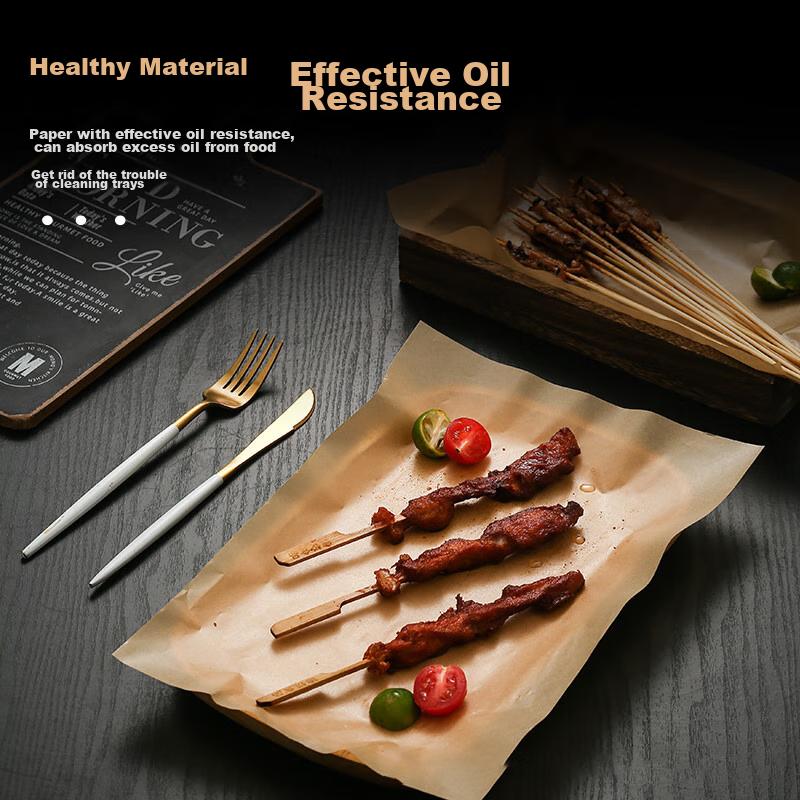 Jekero (Jekero) Oven-Specific Baking Paper, Silicone Paper, Meat Baking Paper, Oil Cloth, Baking Sheet Paper, 35*25cm, 100 Pieces, Wood Color