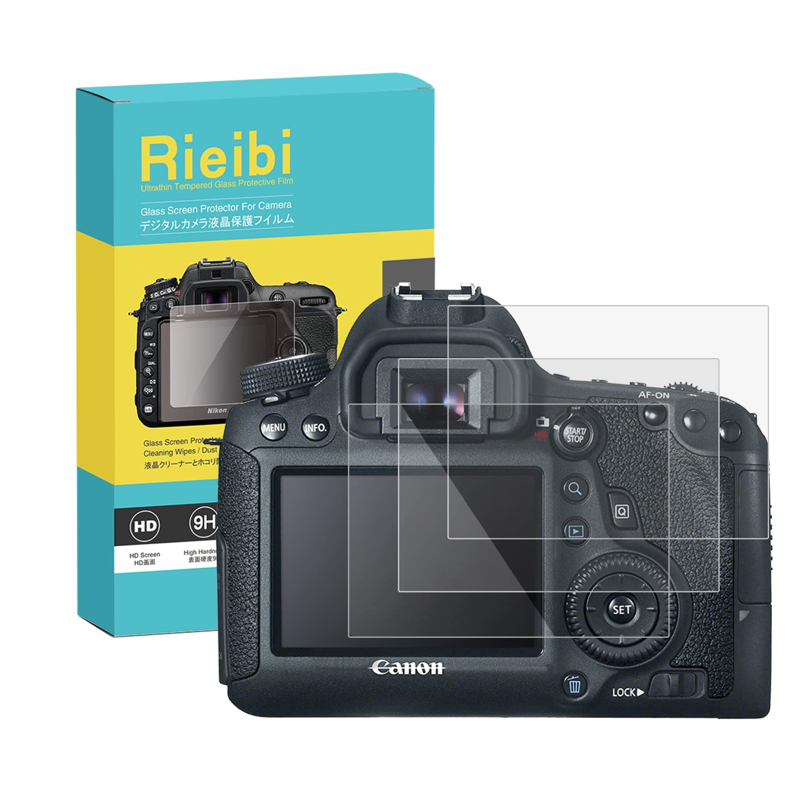 

Rieibi Canon EOS 6D LCD Screen Canon EOS 6D LCD EOS 6 Protective EOS 6D Tempered Glass High Tempered 9H Impact Fingerprint Resistant [3-Pack]