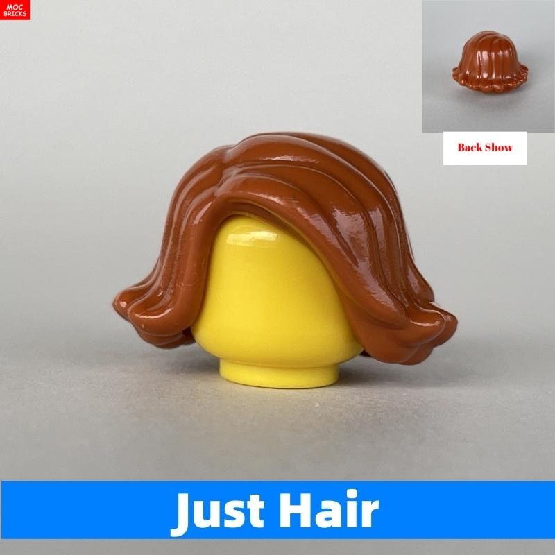 10pcs MOC Bricks Girl Women Lady Grandma Curly Wavy Short Hairs 4cm Figure Accessories DIY Building Blocks Toys Kids Gift