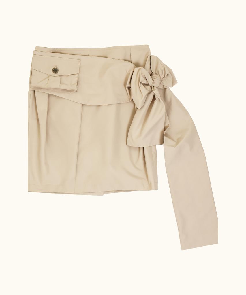 Kikoji Pocket Pintuck Skirt_Beige
