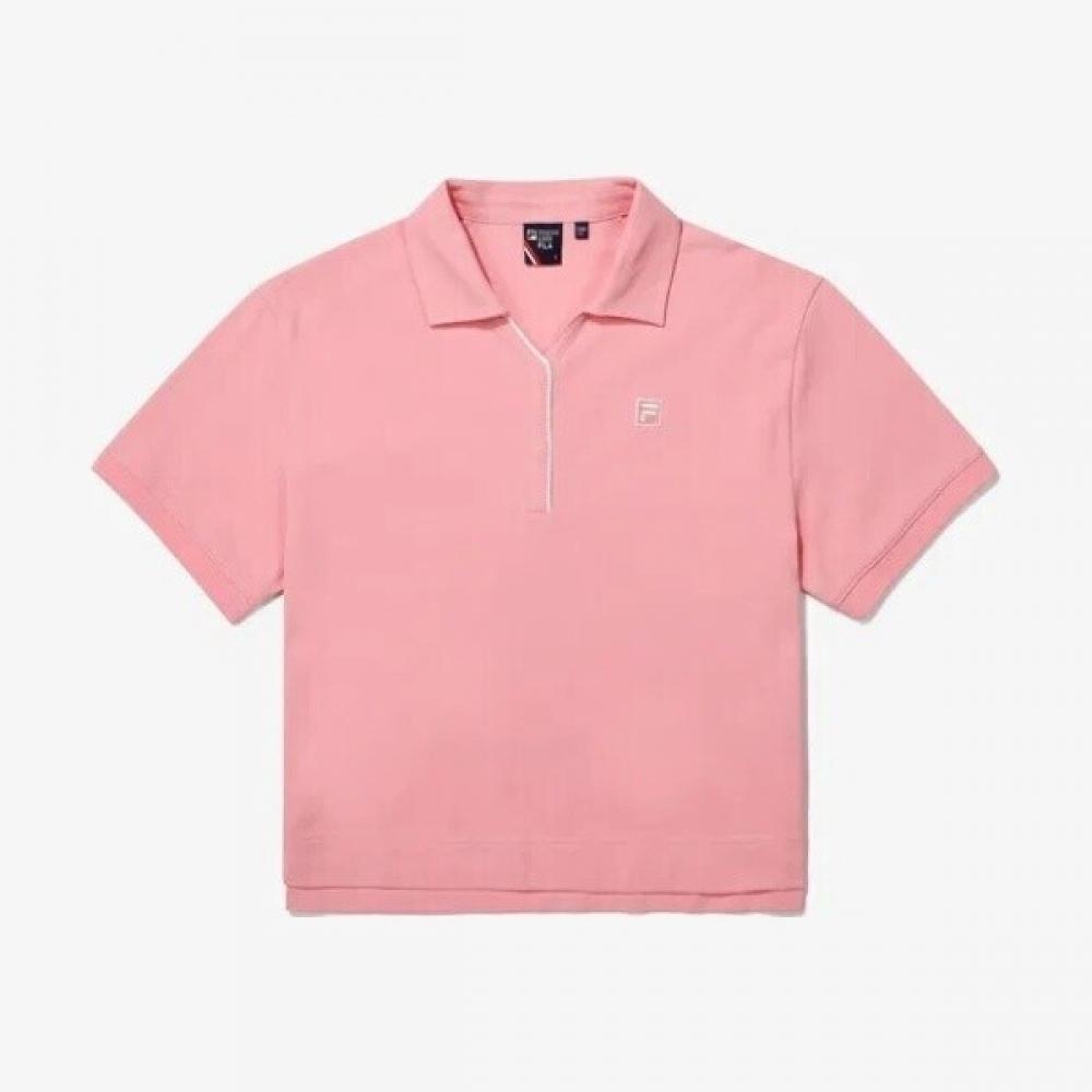 Fila Cotton Blend Pique Semi Crop Polo Fs2tsg2362fbpi 95(M)