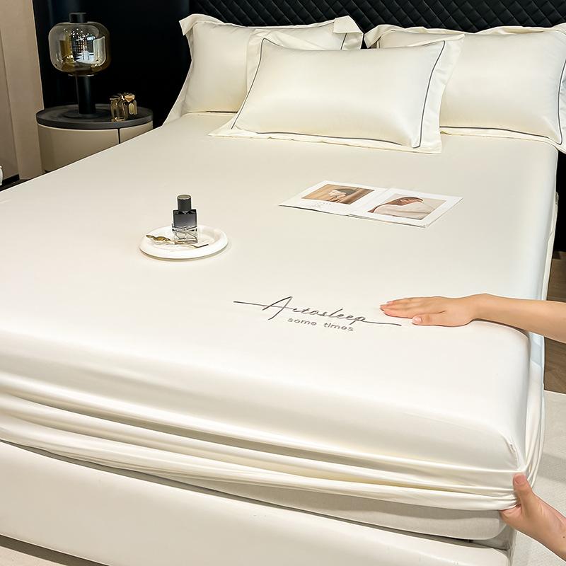 Summer Ice Silk Bed Sheet Single Piece Mattress Protector 25 New Solid Color Bed Cover Dust Cover Summer Sheet