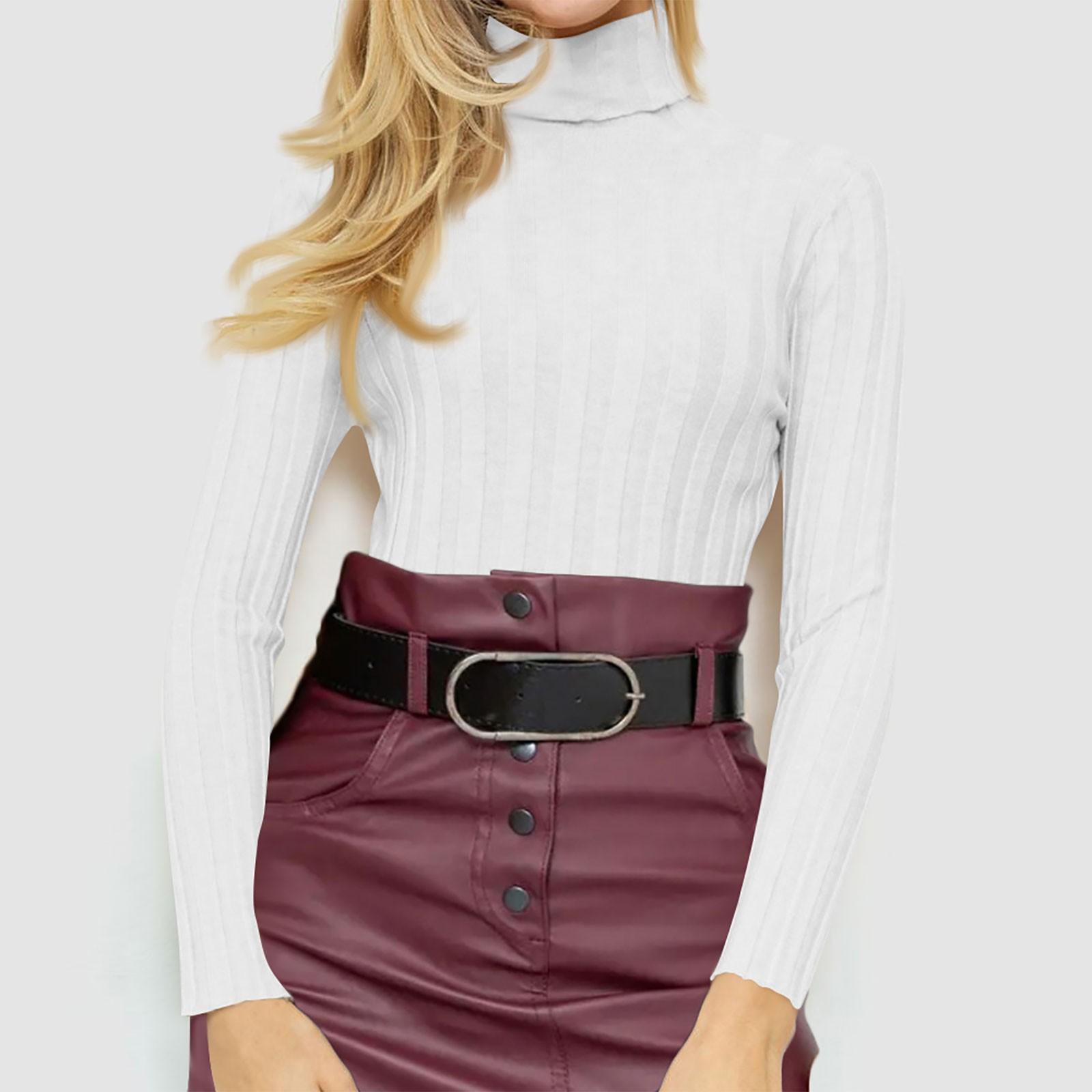 

Женский модный повседневный однотонный свитер с длинным рукавом, тонкий свитер, пуловер, топ XL белый