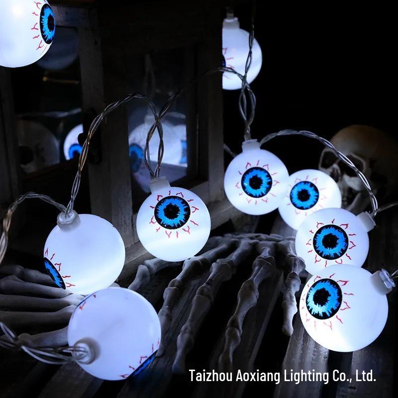 Halloween LED String Lights - Pumpkin, Spider, Ghost, Horror Decor, Marigold Colored Small Lights