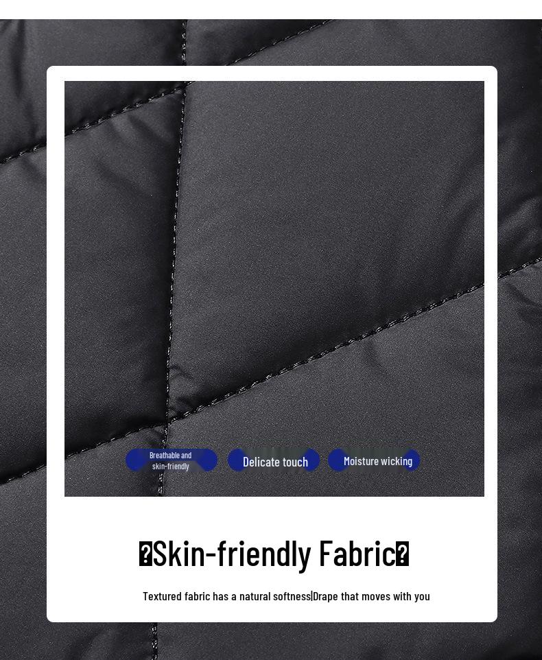 2024 Winter Men's Plus Size Quilted Jacket: Loose Fit, Solid Color, Two-Way Zipper, Warm Cotton