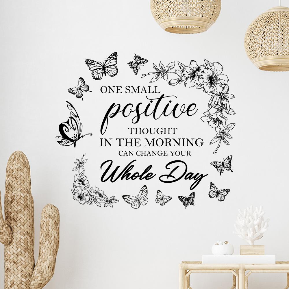 WZ9023 Englisch Slogan Schmetterling Kranz Schlafzimmer Wohnzimmer Studie Hause Verschönerung Dekoration Wand Aufkleber