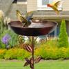 Sturdy Bird Feeder Ground Plugin Iron Bird Feeding Dish Bird Water Bowl  Garden