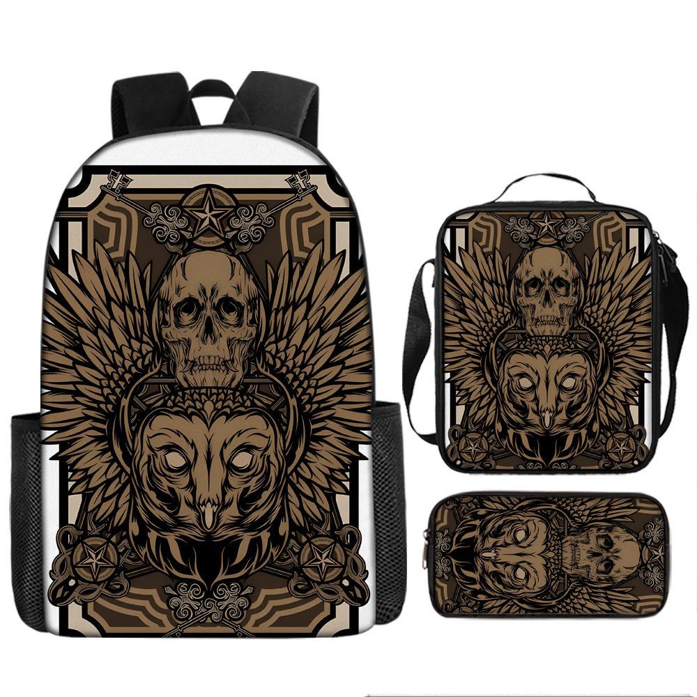 Skull Schoolbag for Primary School Students, Kindergarten New Schoolbag for Boys and Girls, Grades 2345 and 6