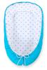 Baby Cocoon, Double-sided, Playpen, Swaddle, Premium BOBONO - Gray-turquoise Stars/turquoise