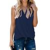 Modne Ubrania Damskie Codzienne Letnie Topy Koszulki Bez Rękawów Odzież Plażowa Kamizelka Cami Jednolity Kolor Plisowane Koszule Panieńskie Głęboki Dekolt V Klubowe Topy