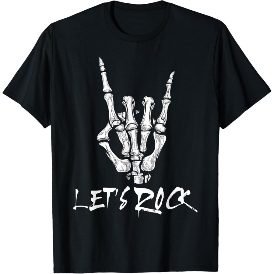 

ZisZor Lets Rock Band Rock and Roll Skeleton Hand Sign Rock Concert T-Shirt XXXXXL різнокольоровий