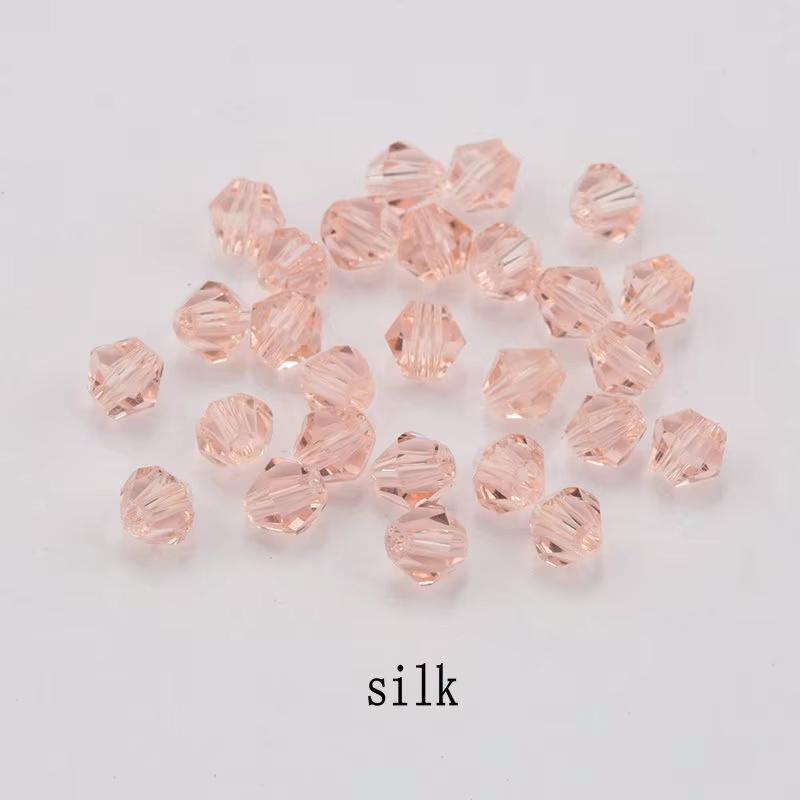 4mm Crystal Bicone Beads 100PCS Faceted Glass Beads Rainbow Loose Craft Beads for Bracelet Necklace Earring Keychain Making DIY