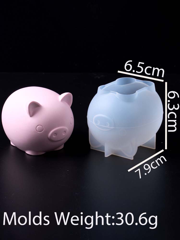 3D Cartoon Pig Silicone Candle Mold DIY Cute Animal Piggy Craft Gifts Making Soap Resin Plaster Casting Molds Home Deco Supplies
