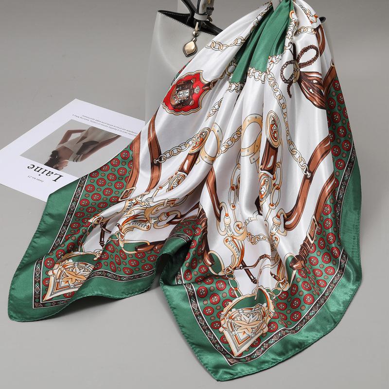 90 Square Scarves, Silk Scarves, Women's New Spring and Summer High-end Sense Versatile, Thin Scarves, Shawls Outside