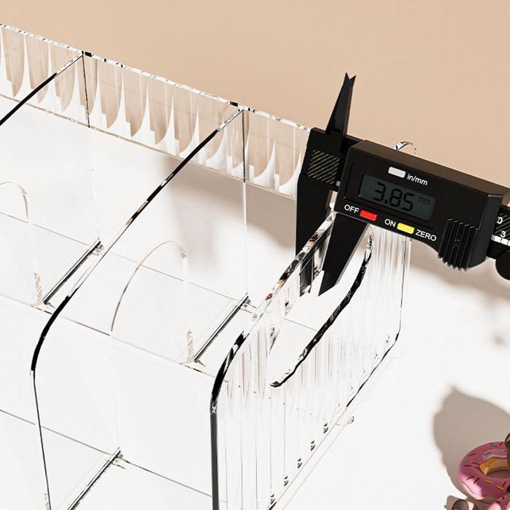 Simple Acrylic Book Stand Save Space Clear Bookshelf Portable Divided Book Stand  Student Use