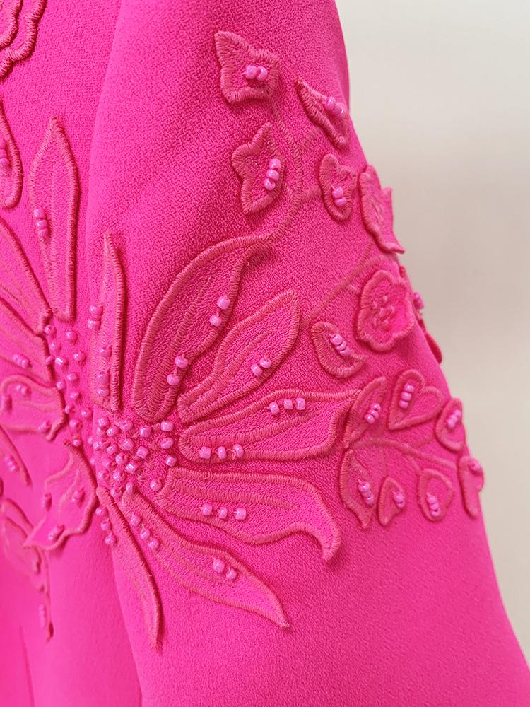 2025 Elegant European & American Beaded Dress with 3D Embroidery