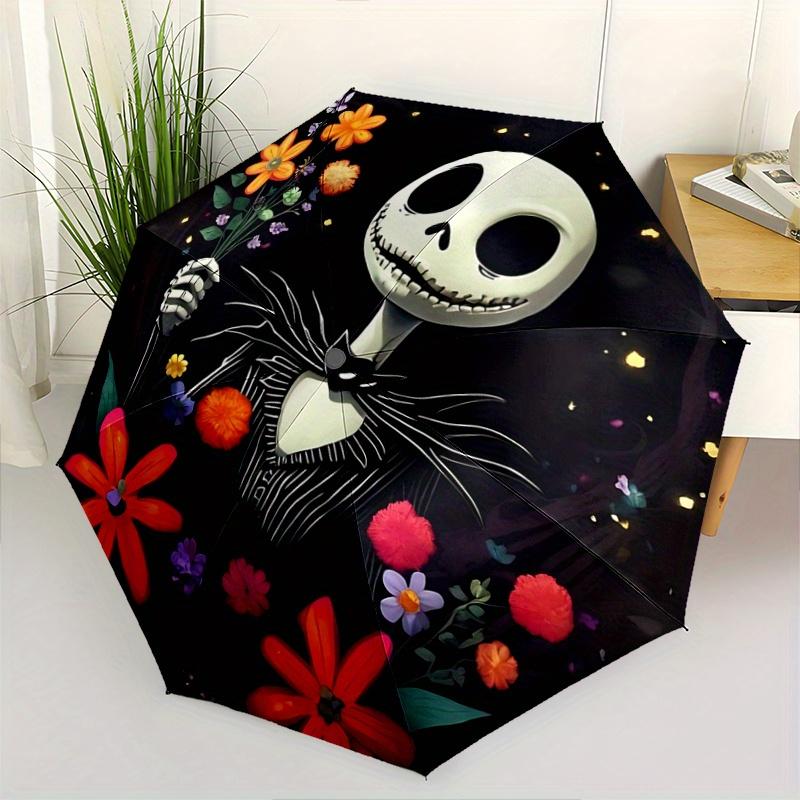 

1pc Jack and Flower Automatic Opening and Closing Folding - A Good Choice for Gifts, Fashionable and Convenient Cartoon Umbrella With Cute C