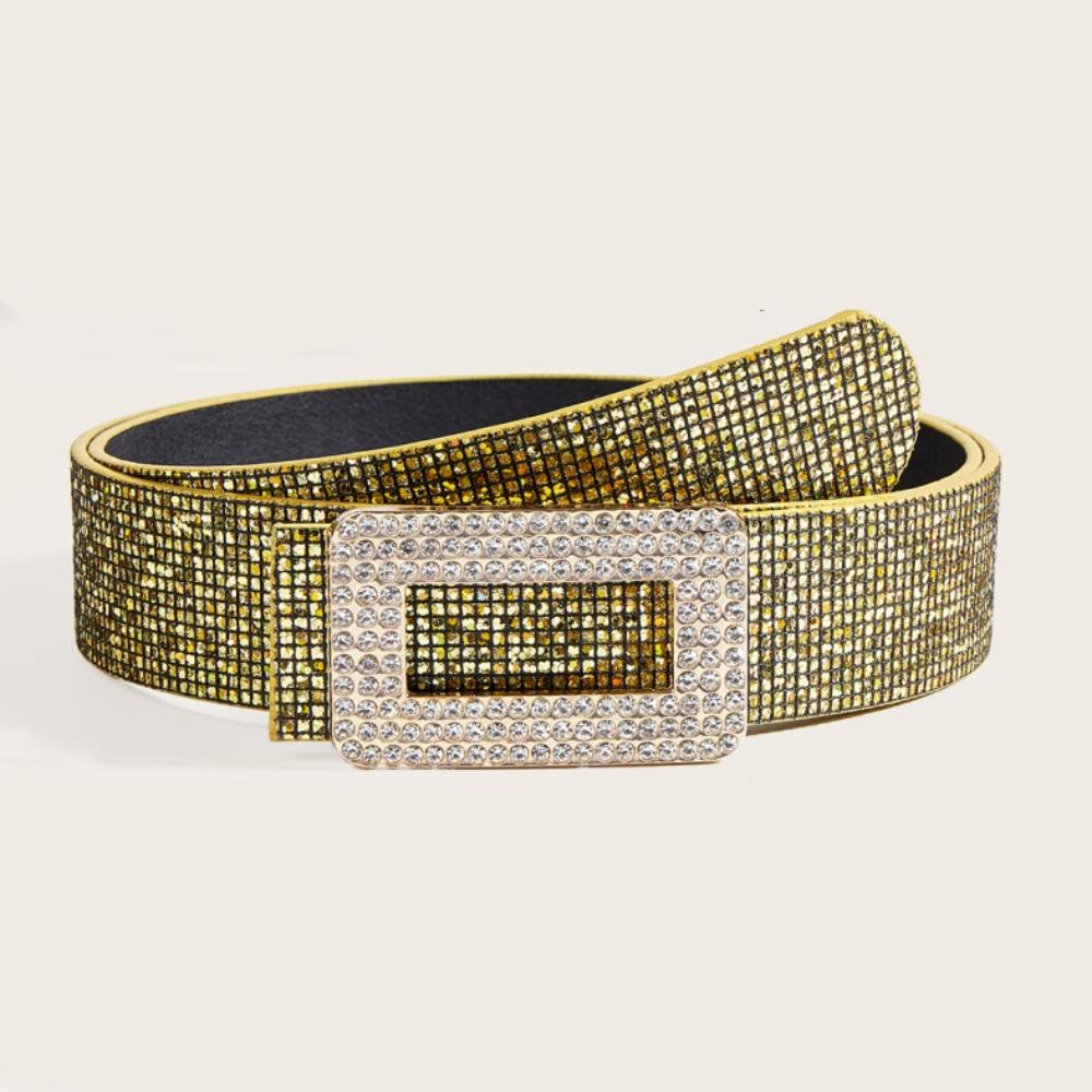 Korean Style PU Leather Wide Waistband Punk Y2K Girl Waistband Adjustable Sequin Belt  Outdoor