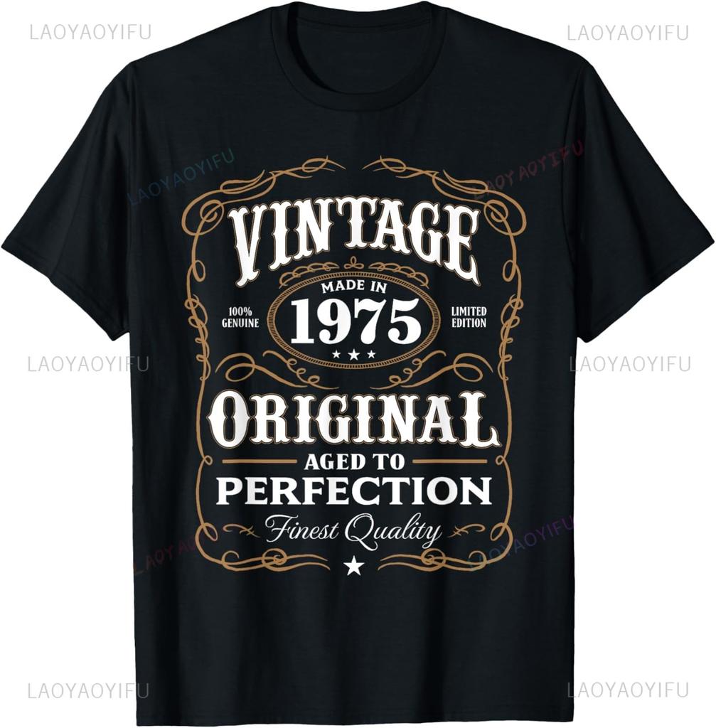 50th Birthday Gifts Men Women 50 Years Old Vintage 1975 T-ShirtWomen Men Clothing Streetwear Graphic T Shirts Harajuku