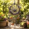 Metal Sound Pipes for Patio Halloween Acrylic Wind Chime Pendant, Crystal Suncatcher Hanging Ornaments, Decorative Handcrafted Spooky Home Accents