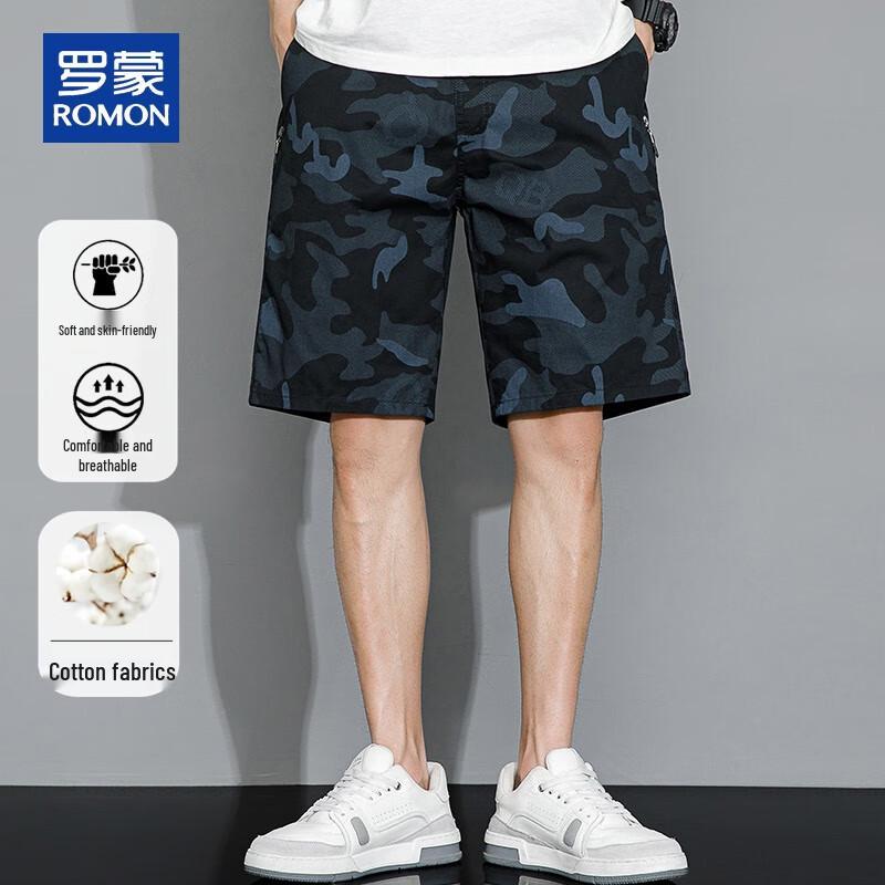 ROMON Men s Summer Casual Cotton Shorts 2XL