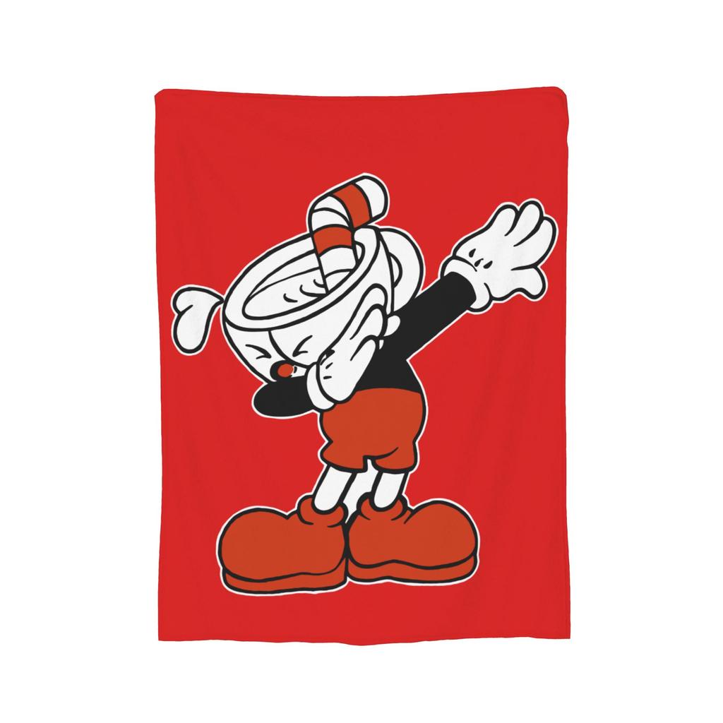 Cupheads And Mugman Blankets Flannel Game Lightweight Thin Throw Blankets for Bed Bedroom Quilt