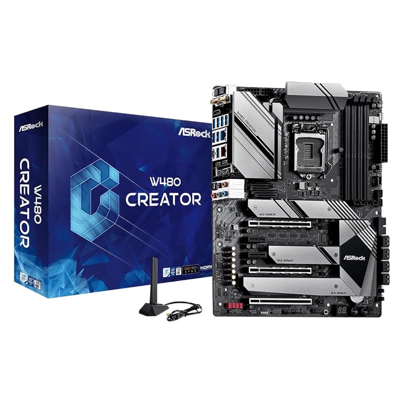 

ASRock W480 CREATOR LGA1200/ Intel W480/ DDR4/ Quad CrossFireX/ SATA3&USB3.2/ M.2/ WiFi & Bluetooth/ATX motherboard.