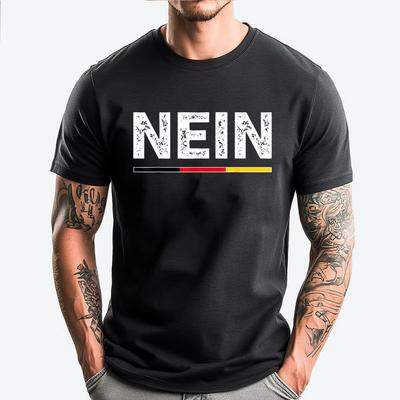 2026 New Nein German No Saying Funny Germany Vintage Oktoberfest Graphic Tshirt Men Women Humor Novelty Tshirts Mens Tee