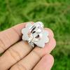Natural Unakite Gemstone Solitaire Flower Adjustable Ring 925 Silver For Women