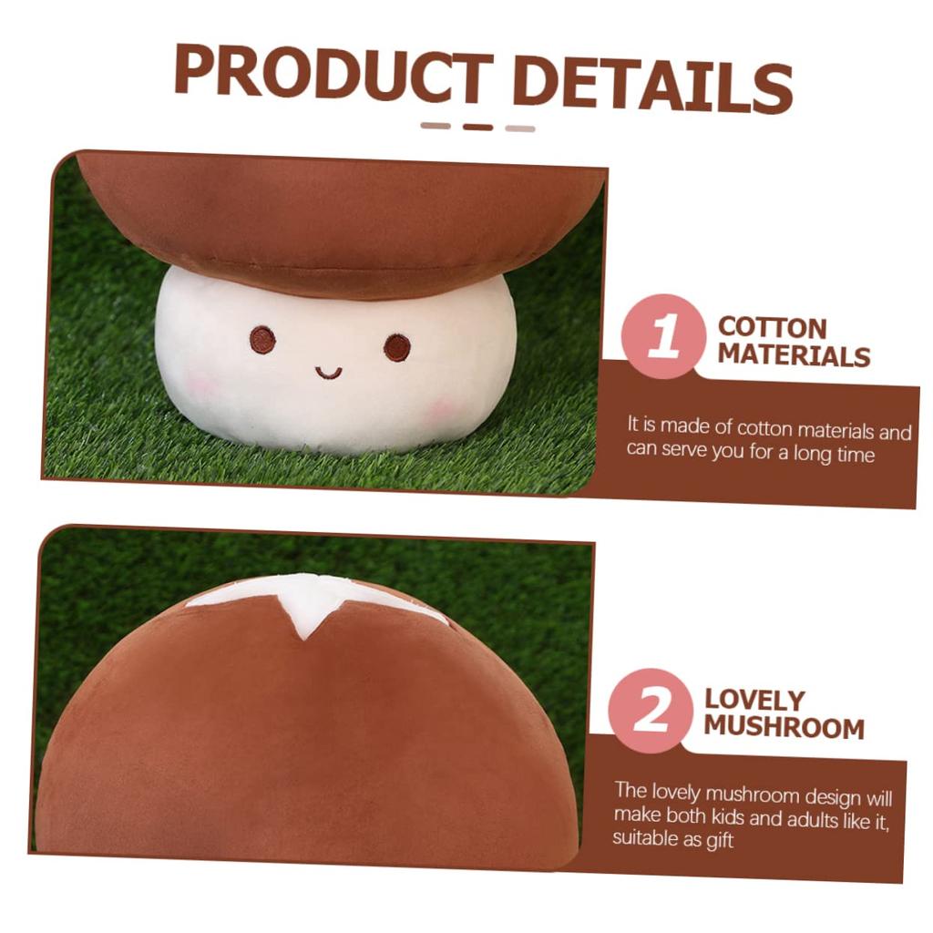 UPKOCH Mushroom Plush Pillow, 23cm, Mushroom Cushion, Body Pillow for Bedroom, Living Room, Home, Office, Decor