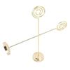 2Pcs Table Number Holder 200mm Round Metal Steady Semicircle Convex Design Electroplating Technology Photo HolderGold