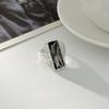 Grey Zircon Ring Asymmetrical Square Finger Rings New Finger Ring  Women