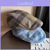 Fashion Retro Autumn Checkered Pattern Women Casual Beret For Use Outdoor