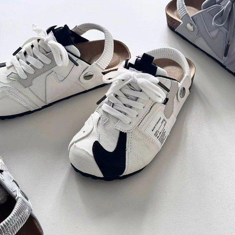 

French flat bottom two wear Boken shoes for women s summer wear 2025 new thick sole height increase versatile word with cool slippers 40