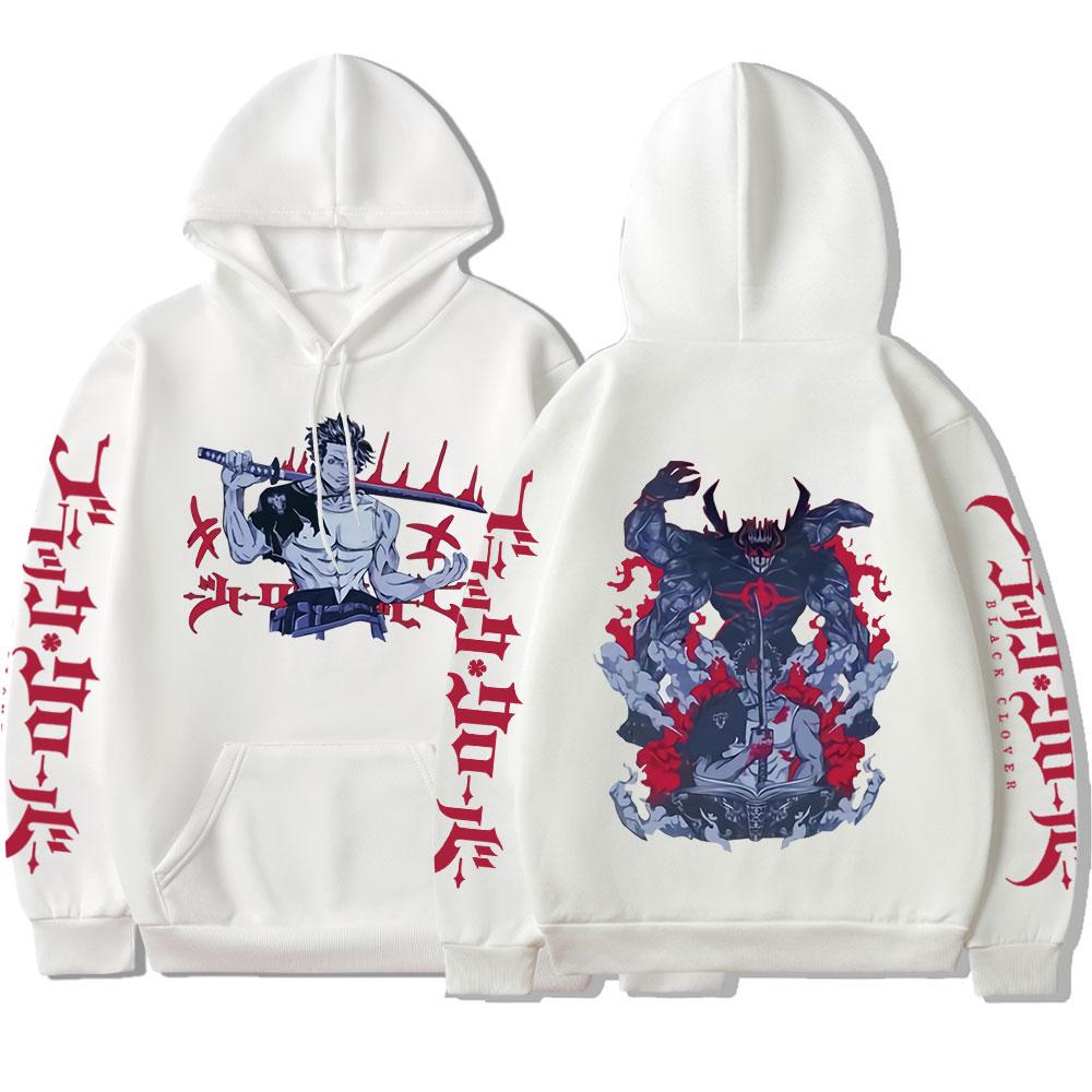 Black Clover Japanese Anime Graphic Hoodies Vintage Oversized Hooded Sweatshirt Long Sleeves Cotton Hoodie Men Women Clothes