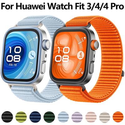 Nylon Loop Band for Huawei Watch Fit 3/4/4 Pro Braided Breathable Bracelet Official Watchband for Huawei Watch 4 Pro/Fit 4 Strap