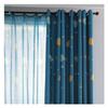 Printed Curtain Cloth, Full Blackout Cloth, Bedroom Bed Curtain, Blue Cartoon Planet Curtain Cloth